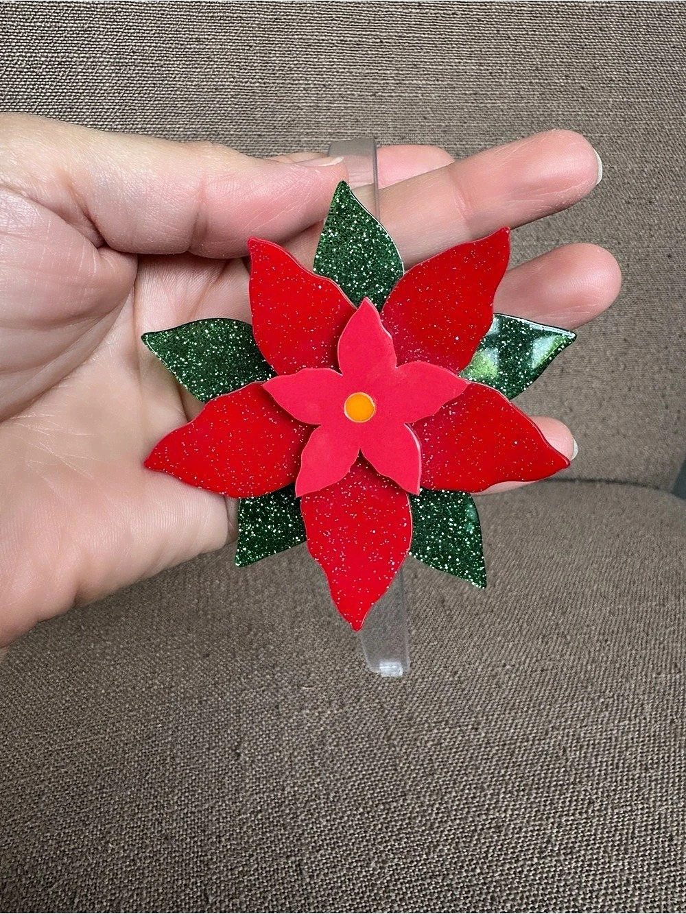 Lilies & Roses Red & Green Floral Headband